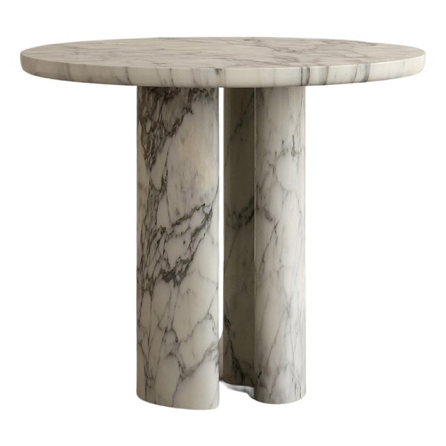 Roman Dining Table I in Arabescato Marble by Paloma Editions For Sale