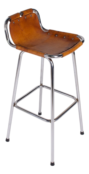 Vintage Leather Bar Stool, 1970s