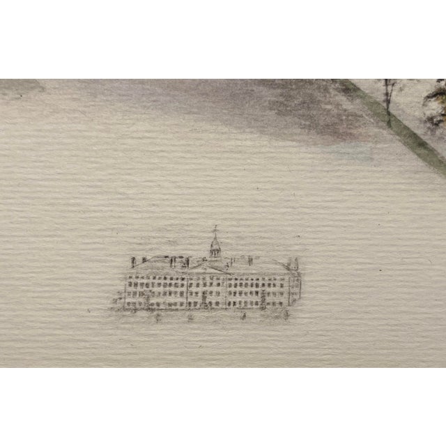 19th-Century Princeton University Hand-Colored Lithograph, Restored For Sale - Image 4 of 8