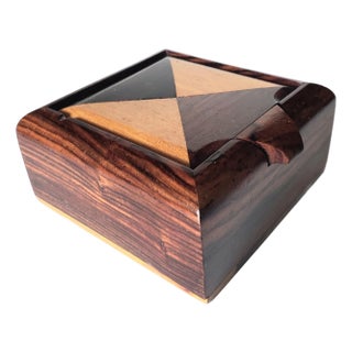 Mid-Century Inlaid Wood Box For Sale