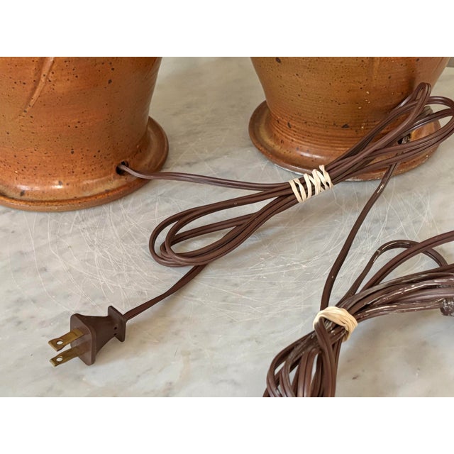 1970s 1970s Pair Studio Pottery Lamps For Sale - Image 5 of 7