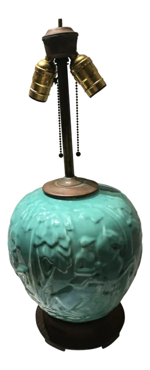 Early 20th Century Embossed Horse and Rider Table Lamp