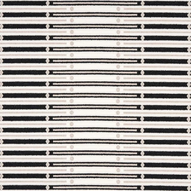 Sample - Schumacher Serapo Rustic Weave Fabric, Carbon & Ivory For Sale