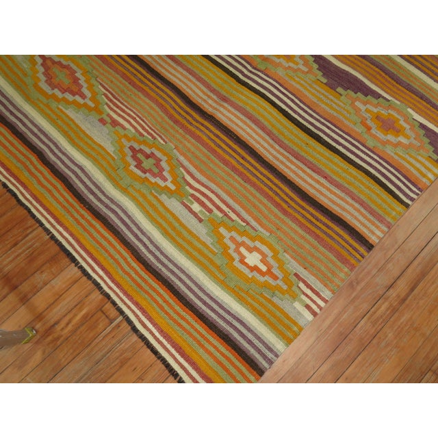 Zabihi Collection Vintage Turkish Square Kilim - 5' x 5'3" For Sale - Image 4 of 6