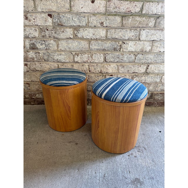 Pair of Vintage Wooden Storage Stools For Sale - Image 4 of 18