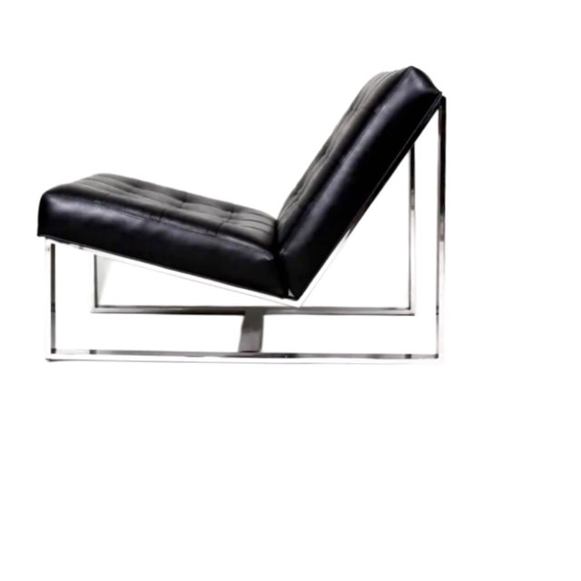 Milo Baughman Ez Rider Lounge Chair, Black Leather, Thayer Coggin, 1969. Rare original in original condition with label....