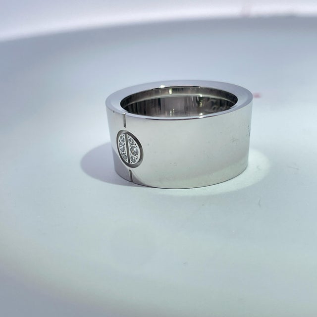 Early 21st Century Cartier Love Cone Diamond 18k White Gold Ring, Size 6 For Sale - Image 5 of 11