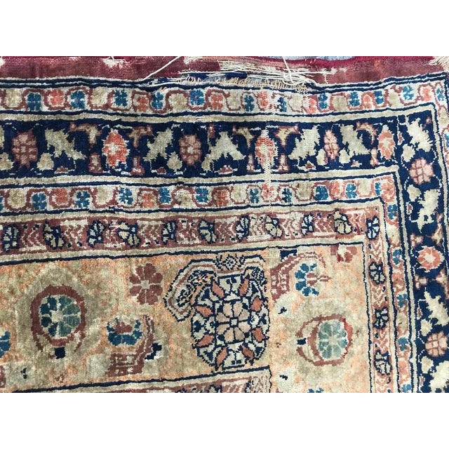 Silk Tabriz Prayer Rug For Sale - Image 12 of 18