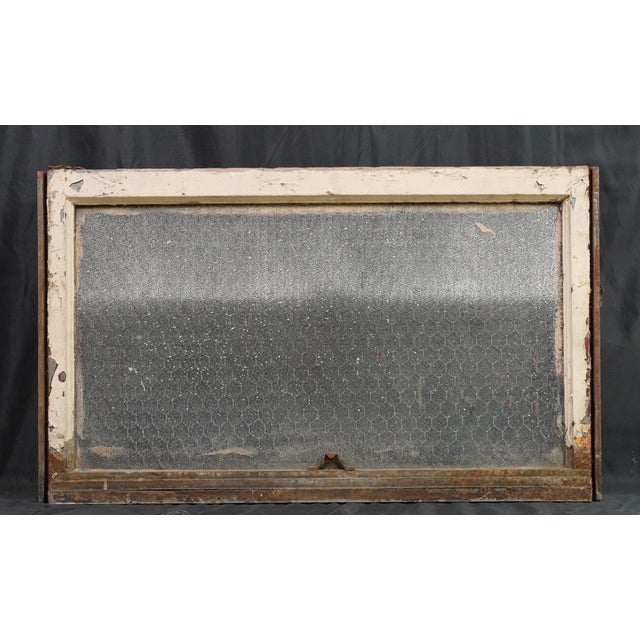 Mid 20th Century Reclaimed Wormy Chicken Wire Glass Window 31.875 X 19 In. For Sale - Image 5 of 6
