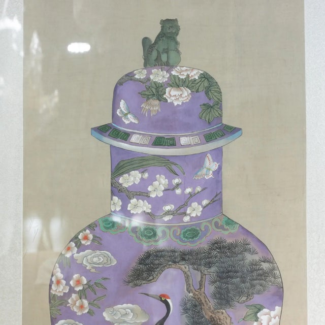 Set of Framed Four Chinese Paintings of Vases Hand-Painted Decorative Wall Art For Sale - Image 11 of 18