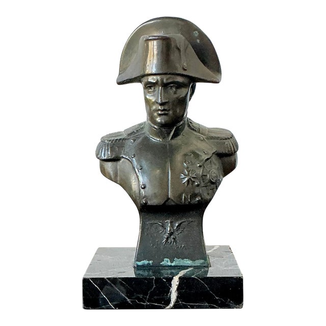 Vintage Patinated Bronze Bust of Napoleon For Sale