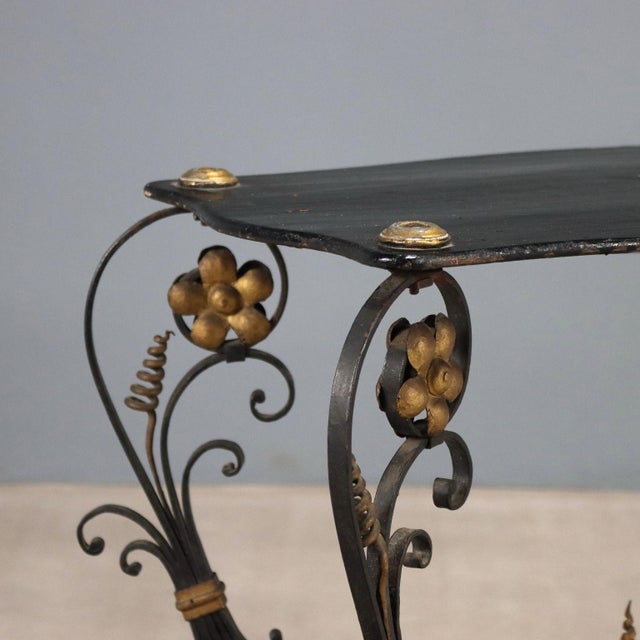 Small Italian Table in Lacquered Wood and Iron For Sale - Image 3 of 9