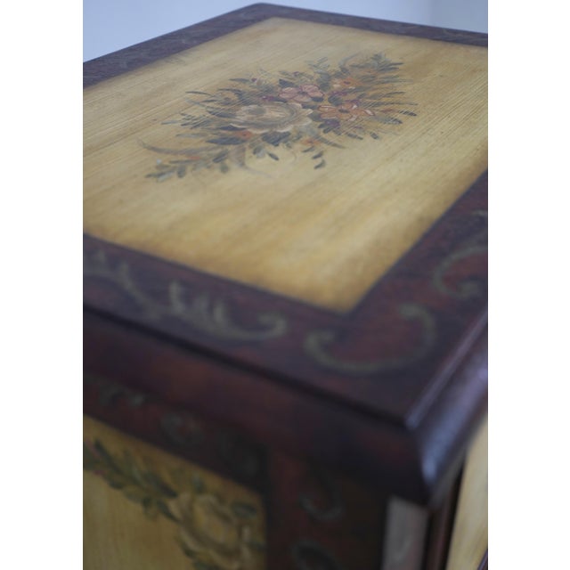 Pair of Venetian Paint Decorated 2 Drawer End Tables Nightstands For Sale - Image 10 of 16