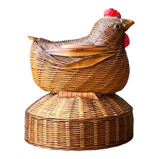 Vintage Shanghai Weave Rooster Music Box For Sale
