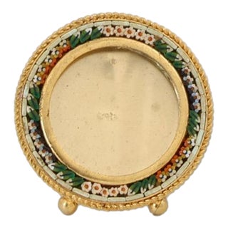 Neiman Marcus Miniature Italian Micromosaic Round Picture Frame For Sale