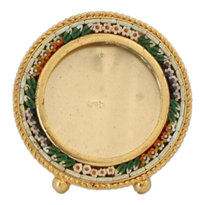 Neiman Marcus Miniature Italian Micromosaic Round Picture Frame