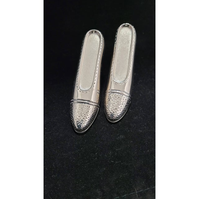 Late 20th Century Godinger Ladies Shoes High Heel Pumps Silver Plated Salt & Pepper Shakers For Sale - Image 10 of 10