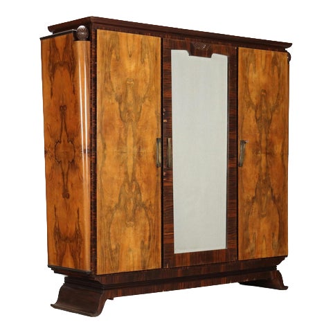 Art Deco Wardrobe in Walnut For Sale