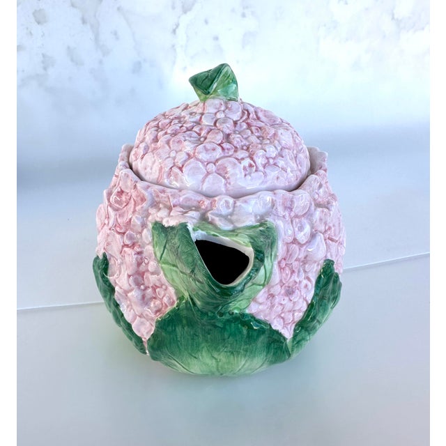 1990s Fitz & Floyd Pink Hydrangea Tea Pot For Sale - Image 5 of 7