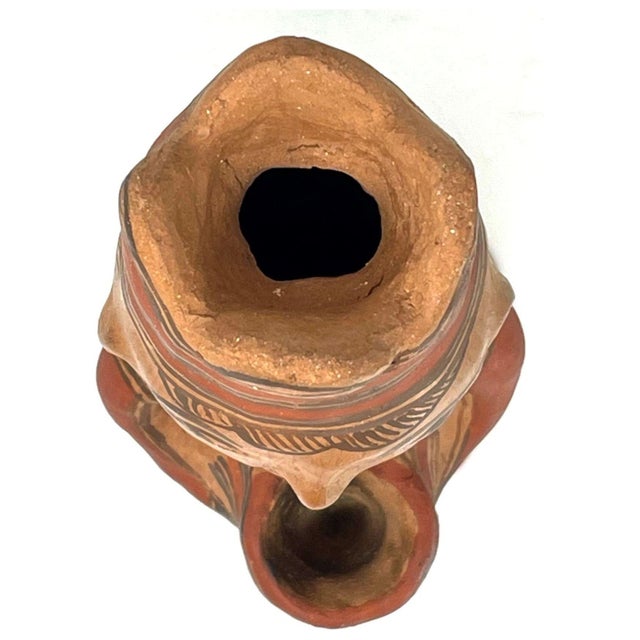 Ceramic 1950s Female Nahua Figurine From Guerrero, Mexico - 11" H X 4" Diam. For Sale - Image 7 of 8