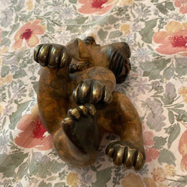 1970s Abstract French Style Bronze Dog Signed Marty For Sale - Image 4 of 8