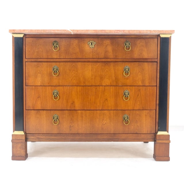 Baker 4 Drawer Marble Top Neoclassical Empire Revival Console Chest Dresser MINT For Sale - Image 15 of 15