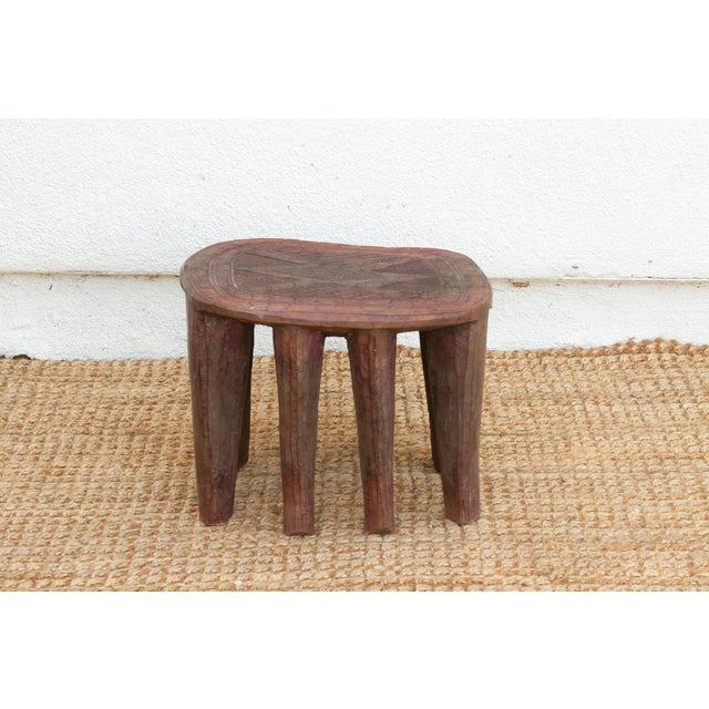 1950s Handcarved Wood Nupe Side Table For Sale - Image 5 of 10