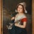 A charming genre portrait of a girl with three kittens. Oil on canvas. Framed in a gilt wood and gesso frame. Signed lower...