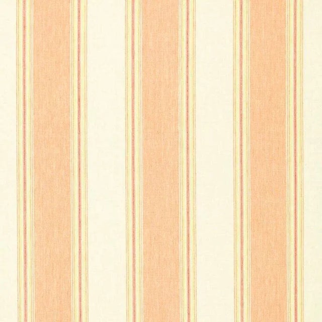 Schumacher Savannah Linen Stripe Fabric in Blossom For Sale