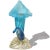 Seguso Vintage Murano Seguso Blue Opalescent Gold Flecks Italian Art Glass Mid Century Sculptural Flower Vase For Sale - Image 4 of 12