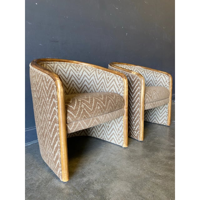 1970s Vintage Postmodern Barrel-Back Chairs- Set of 2 For Sale - Image 5 of 9
