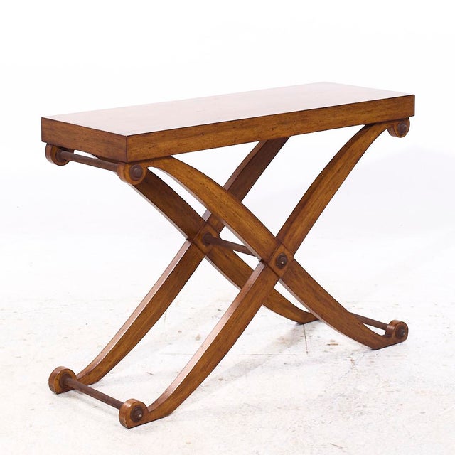 Henredon Walnut Console Table For Sale In Chicago - Image 6 of 9