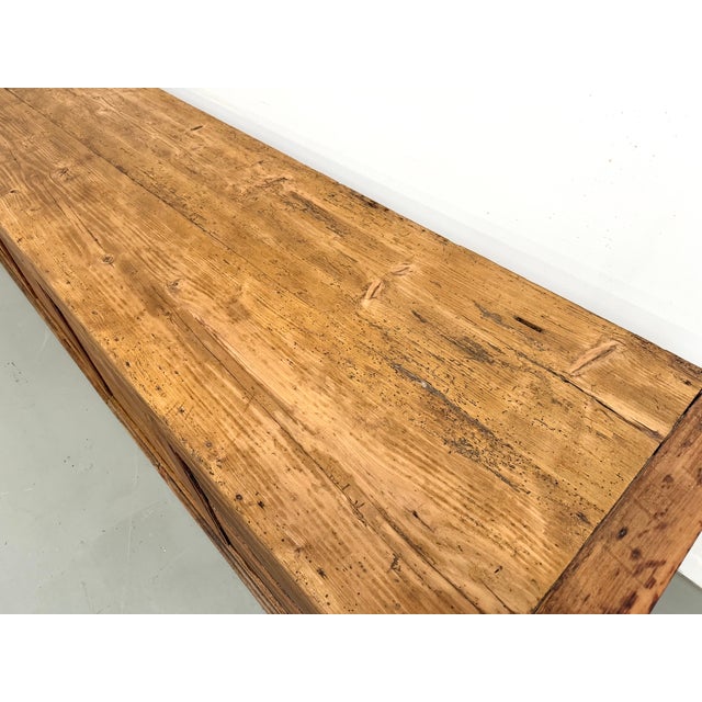 Brown Large Vintage Pine Trade Counter, 1920 For Sale - Image 8 of 18