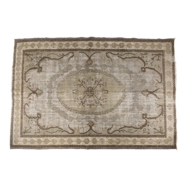 Oushak Vintage Floor Carpet For Sale