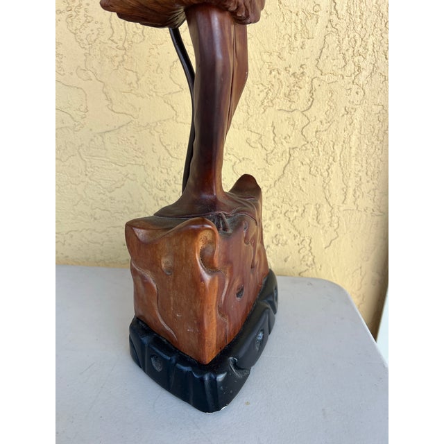 Wood Mid 20th Century Mid Century Modern Wood Carved Nude Woman Lamp For Sale - Image 7 of 11