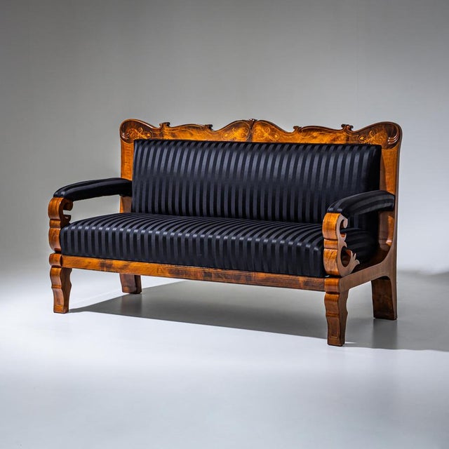 Biedermeier Settee, Germany, 1830 For Sale - Image 3 of 10
