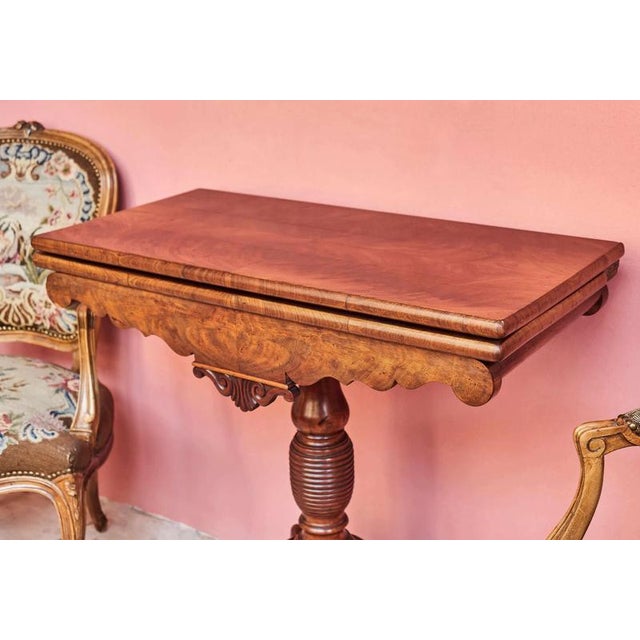 Brown Antique Extendable Game Table For Sale - Image 8 of 8