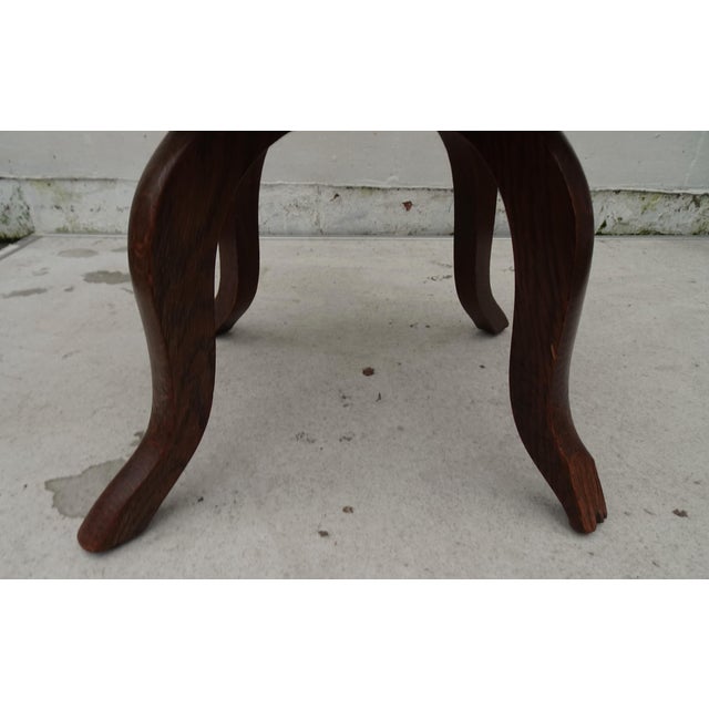 Antique Art Nouveau Swivel Chair in Oak, 1890s For Sale - Image 10 of 17