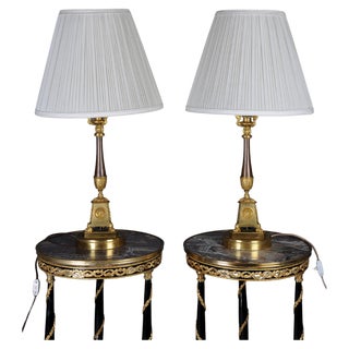 Empire Bronze Table Lamps, 1805, Set of 2 For Sale