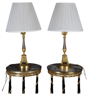 Empire Bronze Table Lamps, 1805, Set of 2