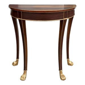 George III Style Burton-Ching Mahogany & Giltwood Console Table W Paw Feet
