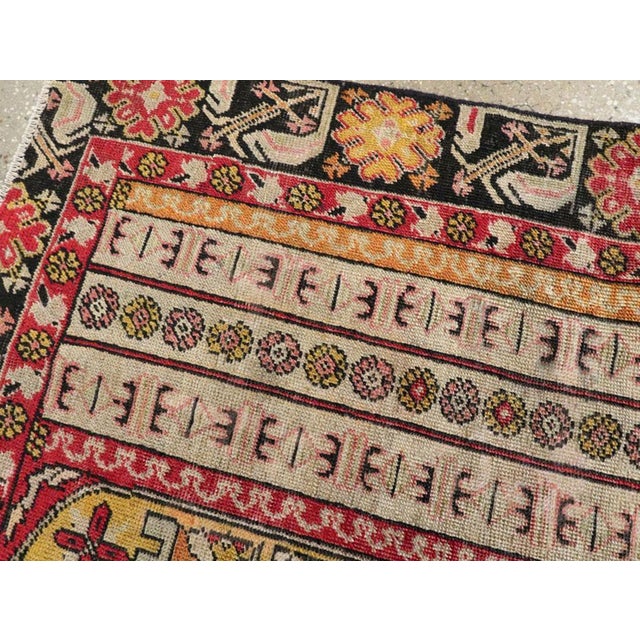 Textile Galerie Shabab Collection Early 20th Century Turkish Ghiordes Accent Rug For Sale - Image 7 of 9
