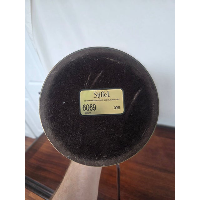 Vintage Brass Stiffel Table Lamp W/ Pleated Shade For Sale - Image 9 of 10