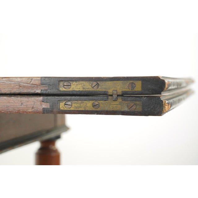 Vintage European Wooden Bridge Game Table For Sale - Image 4 of 13