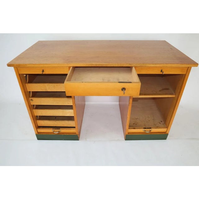 Wood Mid-Century Wooden Roller Desk, 1960s For Sale - Image 7 of 12
