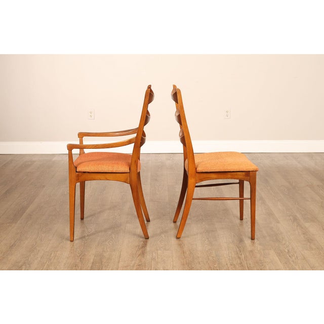 Lane Rhythm Mid Century Modern Set Of Six Walnut Dining Chairs For Sale - Image 4 of 18