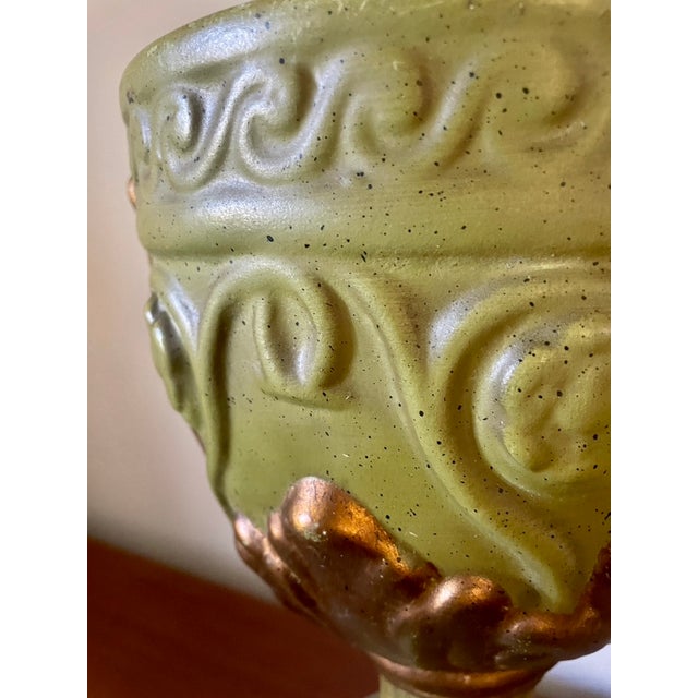 Large Bronze-Green Ceramic Lamp, 1950s For Sale - Image 12 of 18