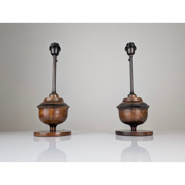 Wood Adjustable Wooden Table Lamps, 1970s, Set of 2 For Sale - Image 7 of 11