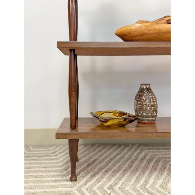 Vintage 3-Tier Shelf Small Mid-Century Bookcase Display For Sale - Image 9 of 11