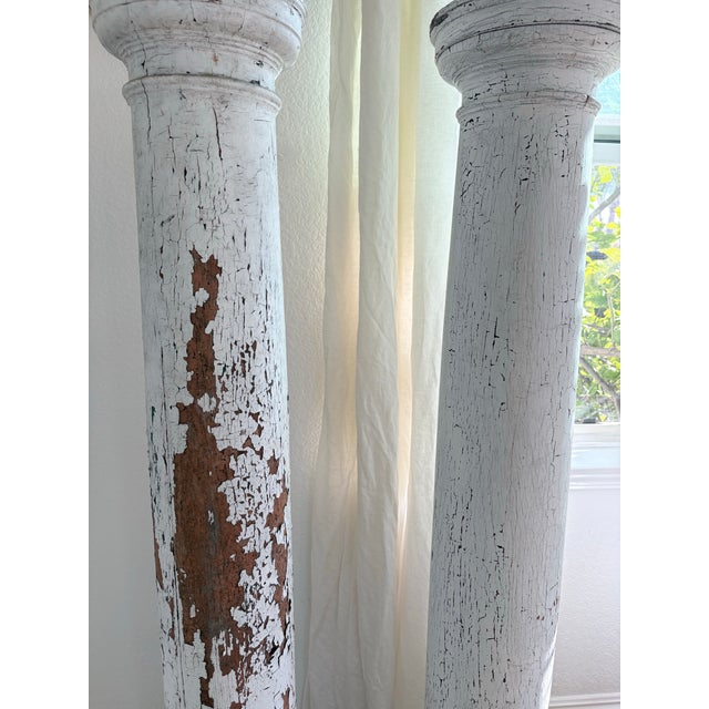 Set of 4 Vintage Solid Wood Architectural Columns 62” For Sale - Image 4 of 12